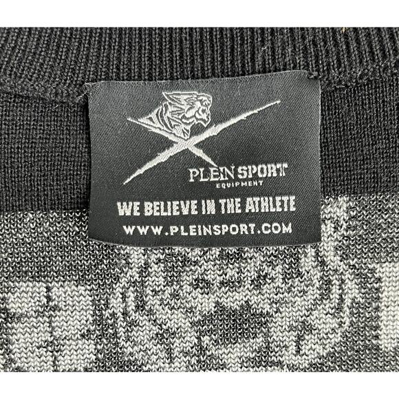 1-81 PLEIN SPORT Men's Sweater Logo Black/White Small - Picture 7 of 11